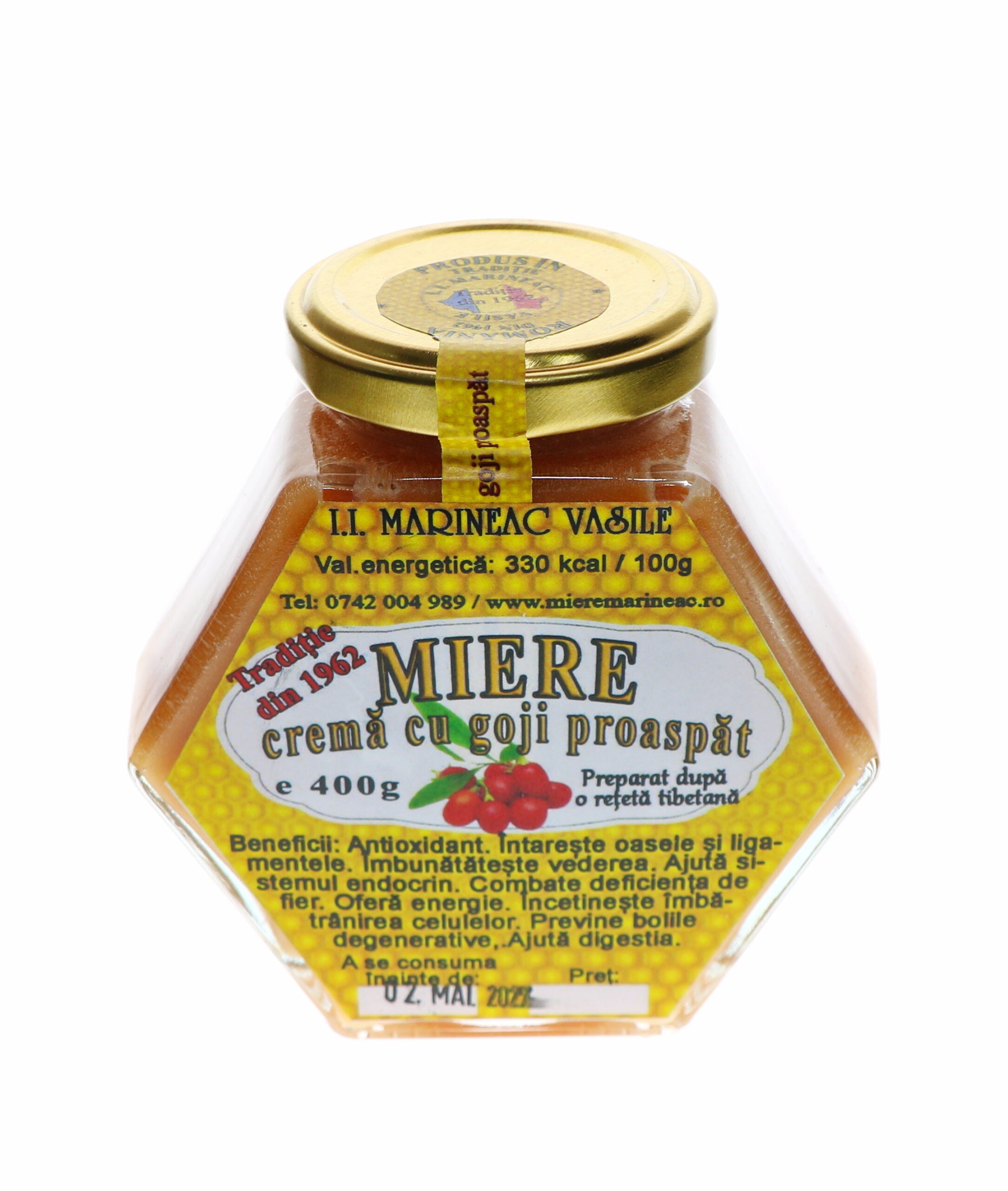 Cremehonig mit frischen Gojibeeren 400 g