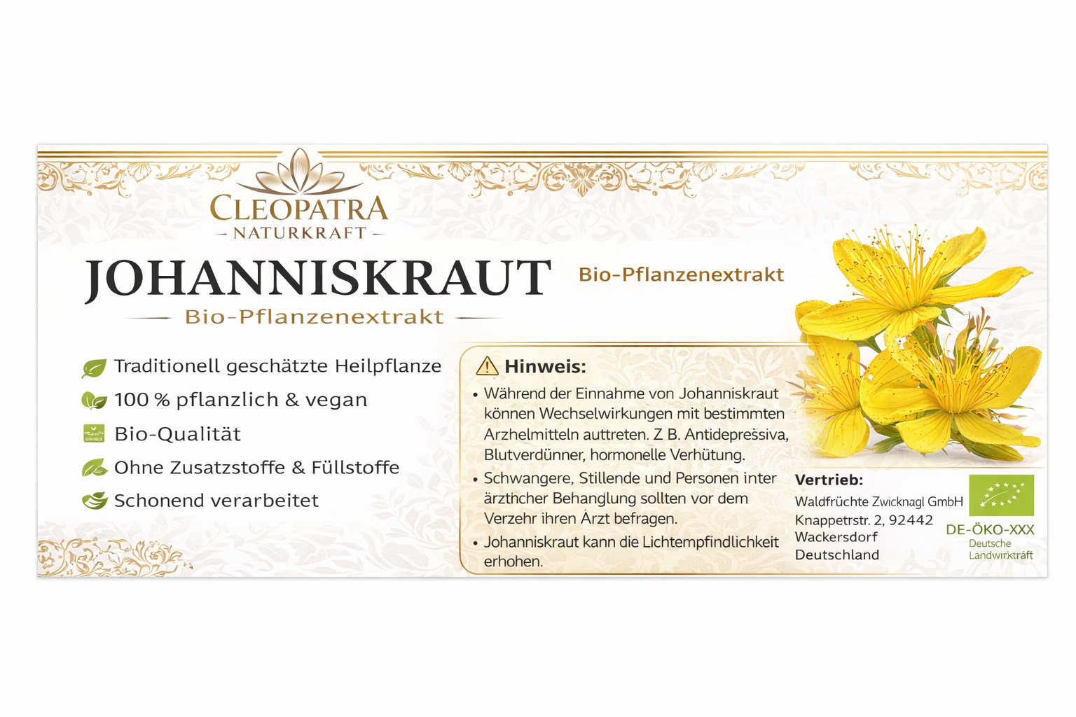 Bio-Johanniskraut - Nahrungsergänzung in Kapseln