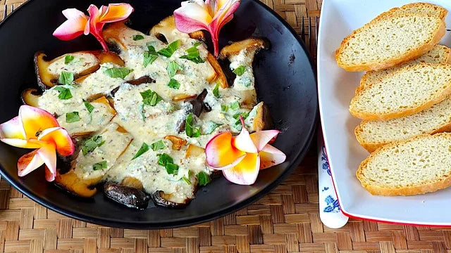 Kräuterseitlinge mit Olivenöl & Knoblauch