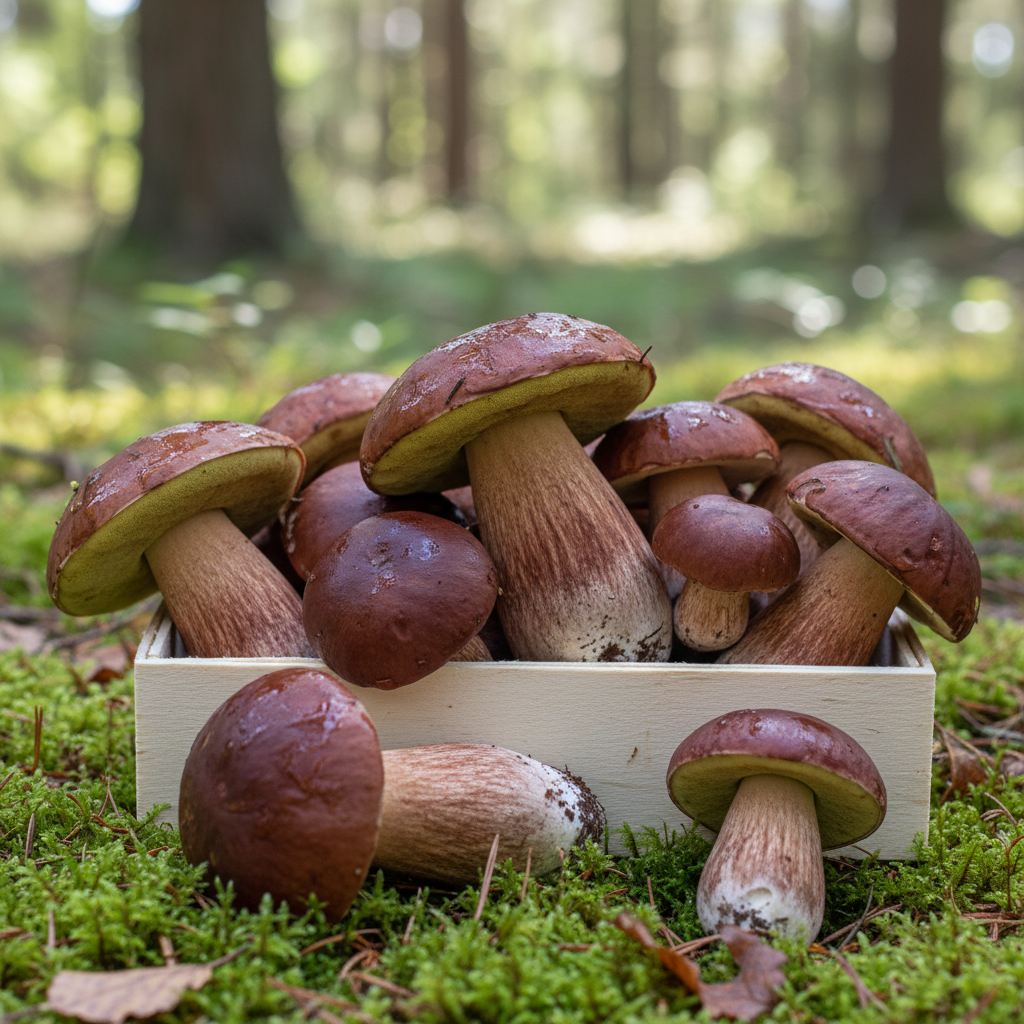 Frische Maronenröhrlinge - alt coș