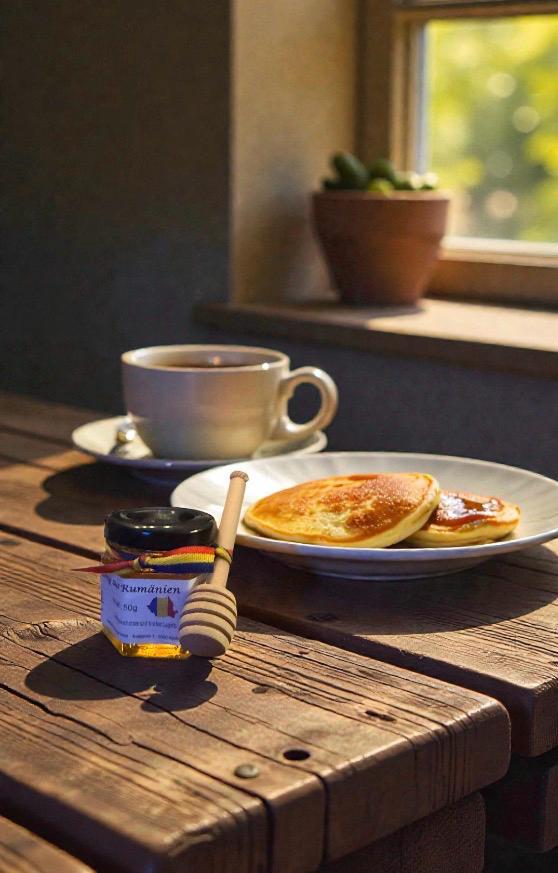 Honig aus rumänischen ökologischen Gebieten mit Honiglöffel - 50g