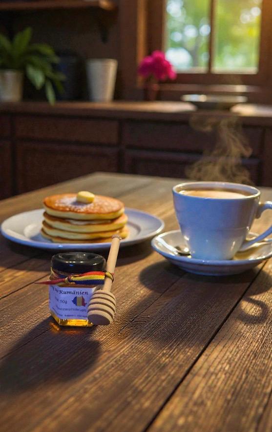 Honig aus rumänischen ökologischen Gebieten mit Honiglöffel - 50g