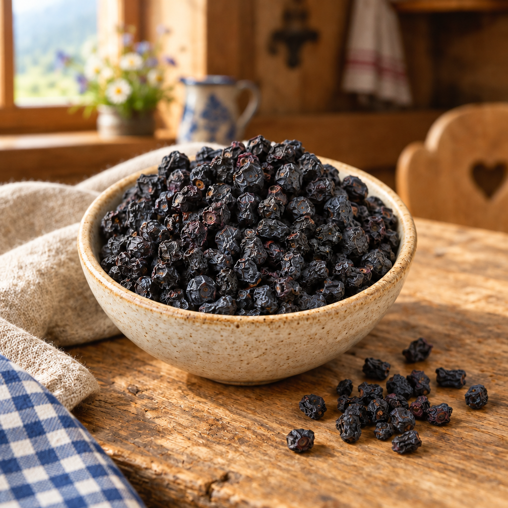 Afine de pădure uscate într-un decor rustic bavarez