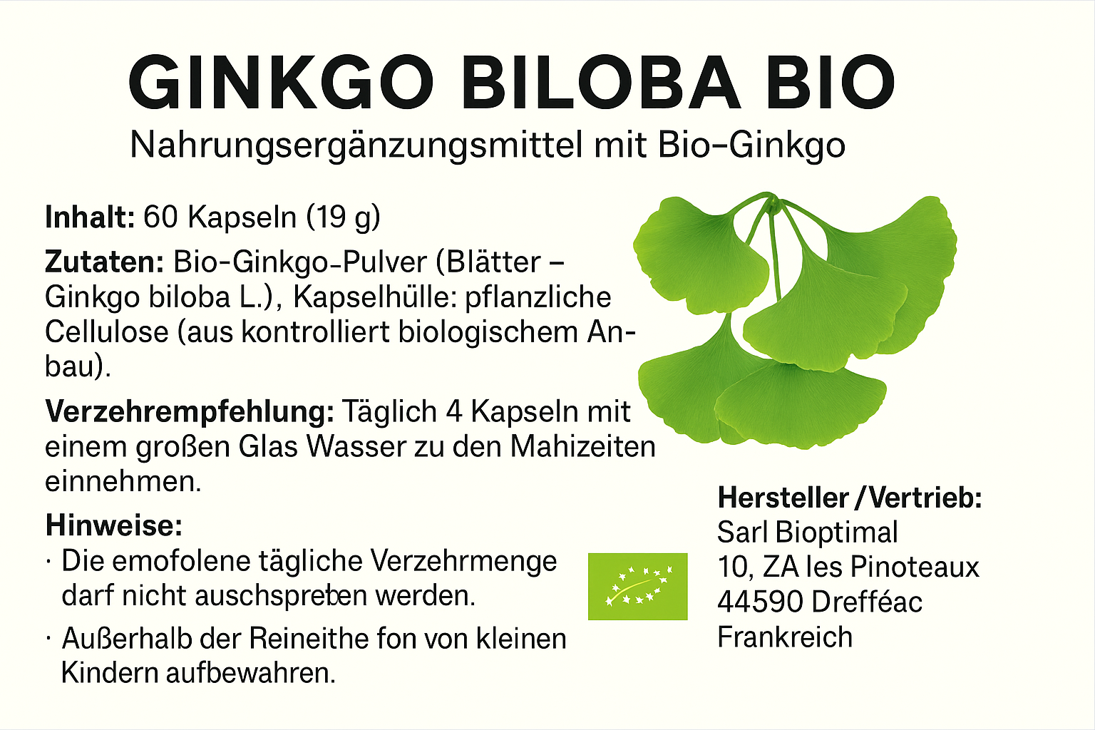 Gingo Biloba BIO - Extraktkapseln