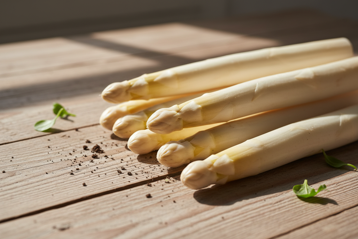 Frischer weißer Spargel